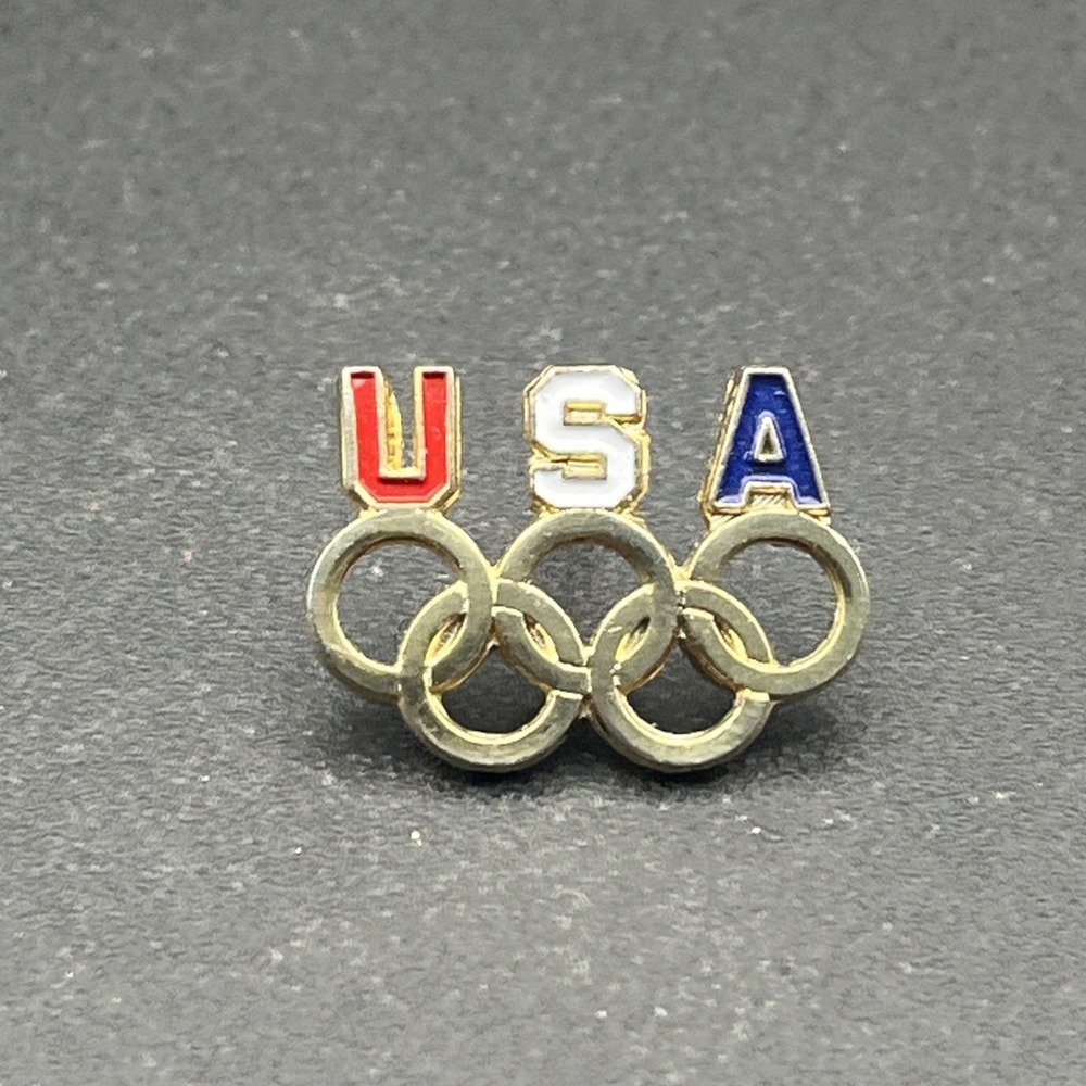 Olympics Team USA Gold Rings Lapel Hat Pin